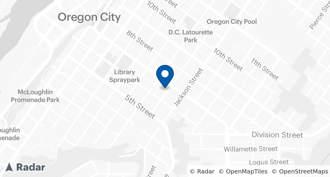 Map of Dairy Queen Location:: 613 Jq Adams St, Oregon City, OR, 97045-2416